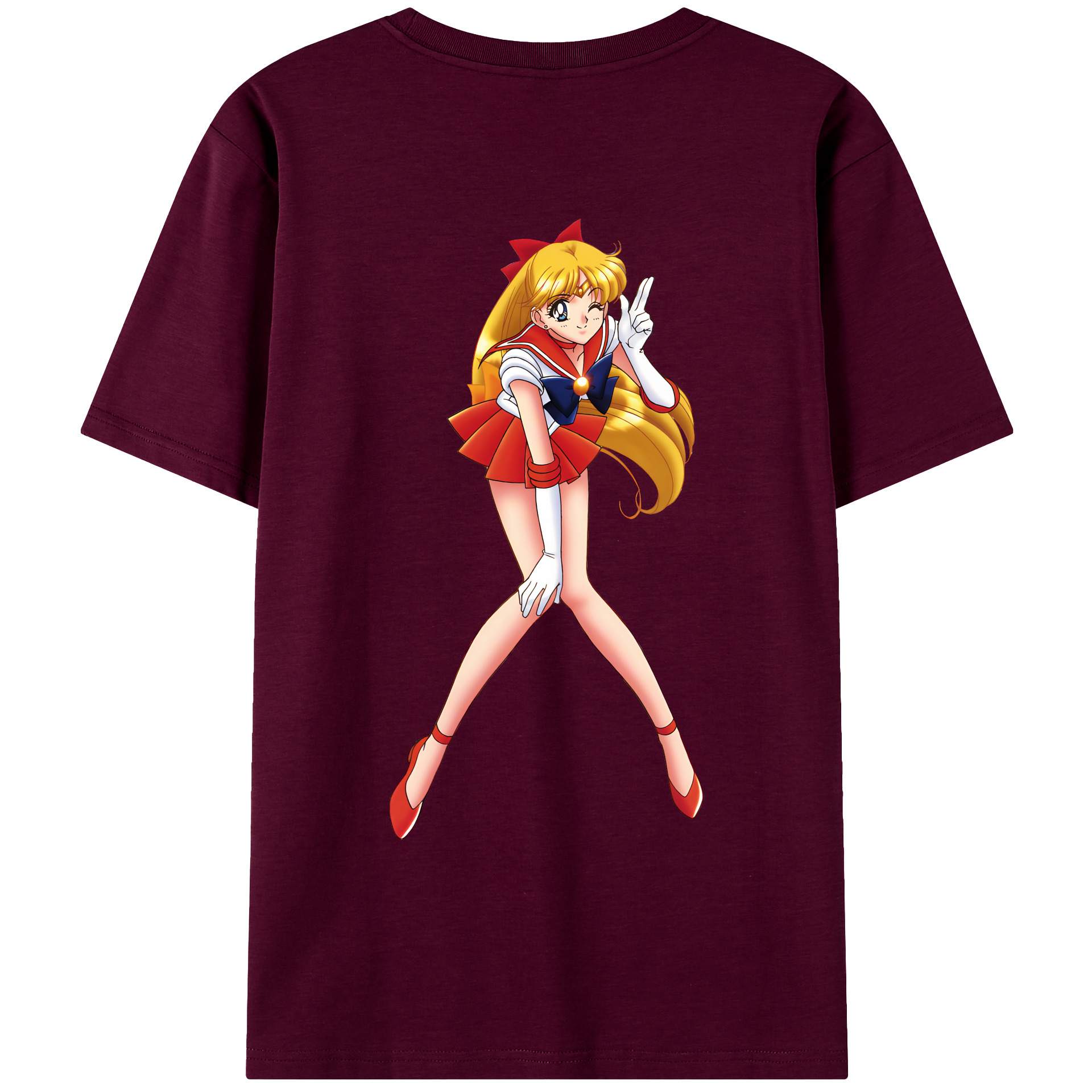 （画像用） 美少女戦士セーラームーン 愛野 美奈子 あいの みなこ Sailor Moon Aino Minako レディース半袖Tシャツ(バックプリント)